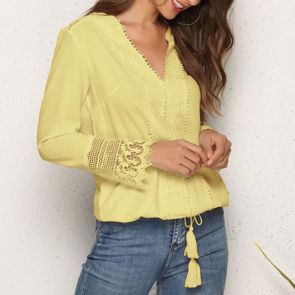 

women's blouses & shirts 2021 spring women yellow blouse casual 2xl large size long sleeve loose plus drop, White