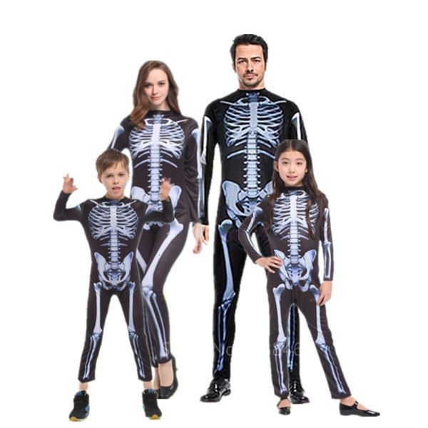 

2021 new family disfraz halloween scary costume demon skull skeleton clothing jumpsuit for kids boy girl men women carnival party 0cr9