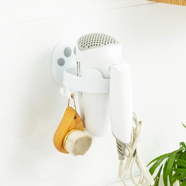 

hooks & rails 2021 nail-cat claw hair dryer rack waterproof storage with 4 household