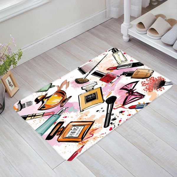 

cushion/decorative pillow female cosmetics perfume lipstick bow comb pink doormat non-slip rug soft bath mats bathroom supplies carpet livin