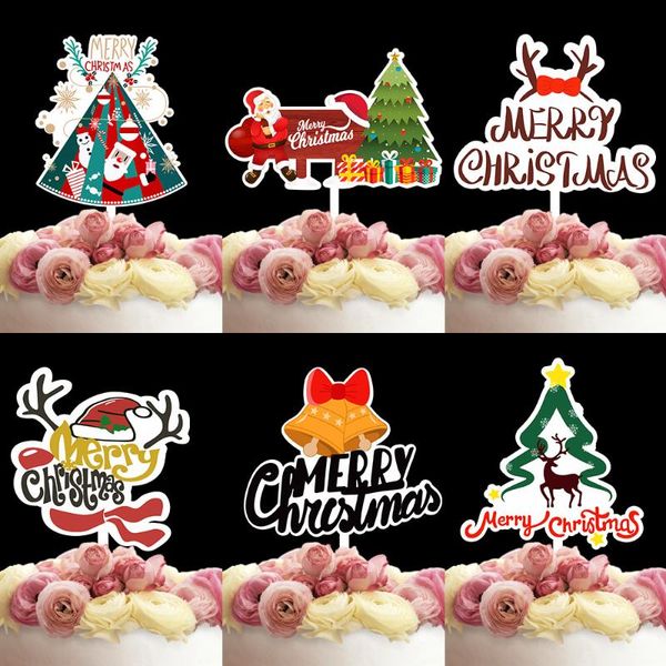 

other festive & party supplies year decoration 2022 acrylic color christmas cake er antlers bell tree santa cupcake dessert table baking