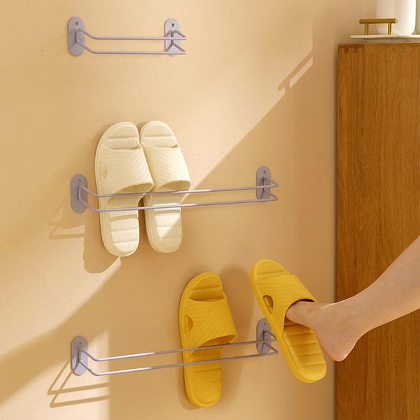 

kitchen storage & organization durable wall mounted thickened carbon steel shoe rack hanger slippers drain shelf hanging holder bathroom org