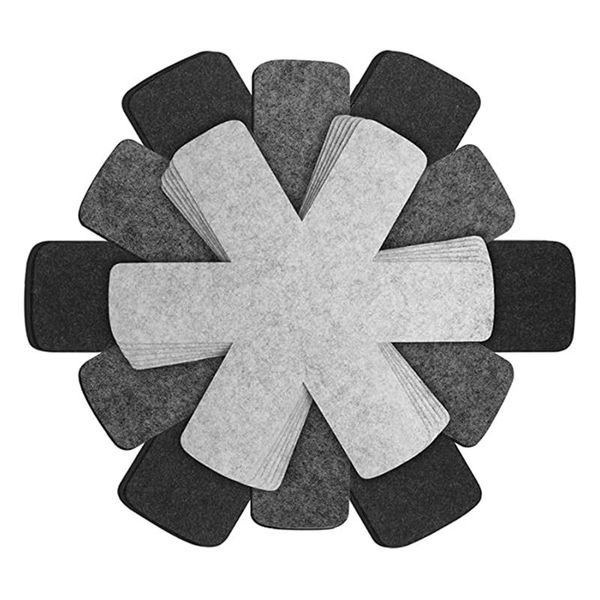 

mats & pads pot and pan protectors, set of 18, protectors for stacking, dividers pads, 3 different sizes colors