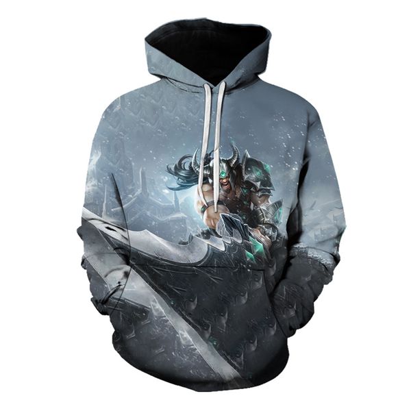 

spring and autumn lol teddymir hero pattern men's and women's hoodie funny new long-sleeved 3d animation men's and women', Black