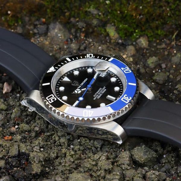 

wristwatches pagani design 2021 gmt luxury sapphire mechanical automatic watch men 100m waterproof bracelet clock relogio masculino, Slivery;brown