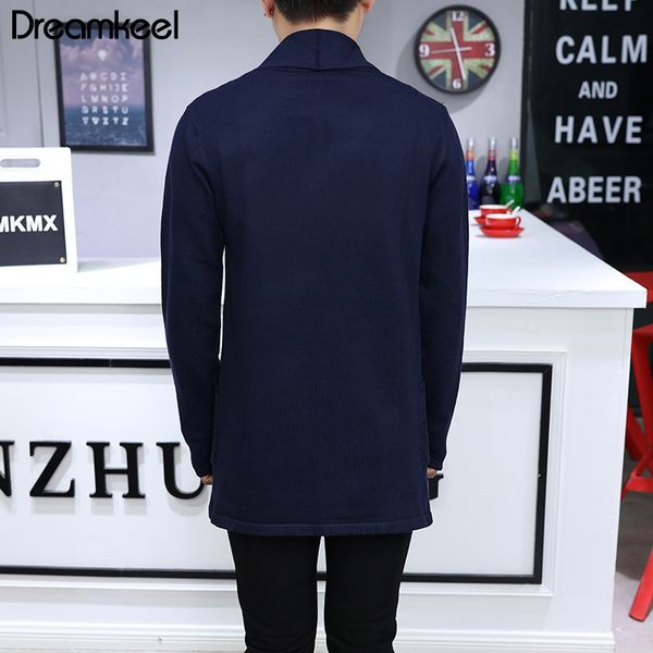 

2021 men's winter autumn long knit cardigan sweater slim windbreaker business quality cotton casual jacket  tuzs, White;black