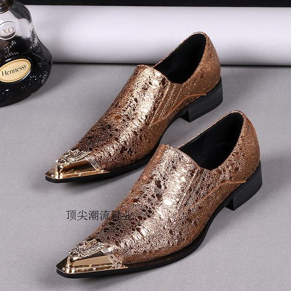 

dress shoes 2021 mens british pointed high-heeled real leather fashion nightclub performance oxfords men chaussure homme size46, Black