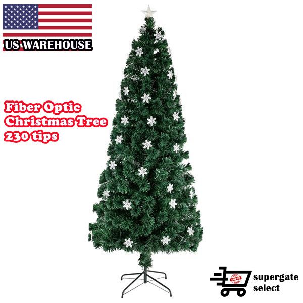

usa stock 6ft christmas tree small light fiber optic 230 branches