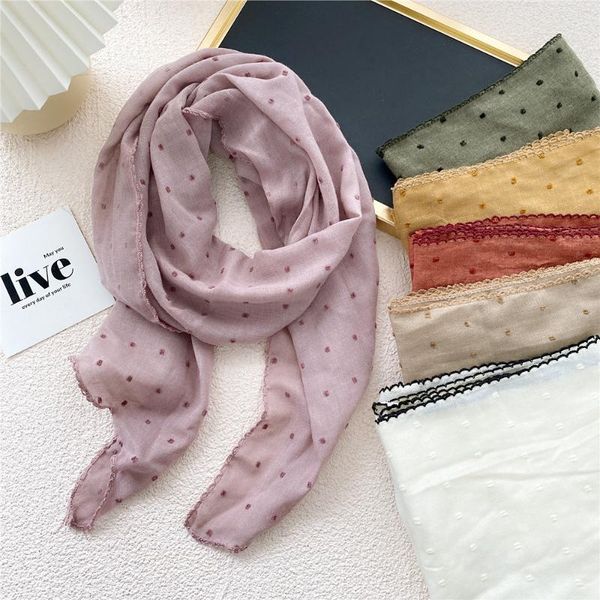 

scarves popural cotton and linen triangle scarf women ribbon headband female neckerchief handle bag bandana hair tie accessories a045, Blue;gray