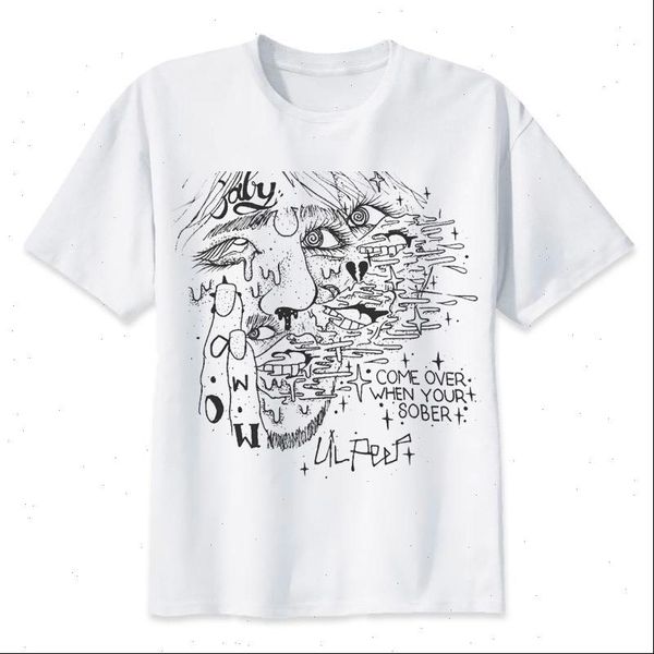 

lil peep t shirts rapper tshirt crew fashion cool tees hip hop gift friends comfortable hiphop tee shirt, White