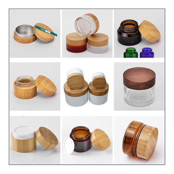 

storage bottles & jars 30g 50g 100g 250g bamboo bottle round natural container travel empty eco-friendly pot facial cream jar box cosmetic m