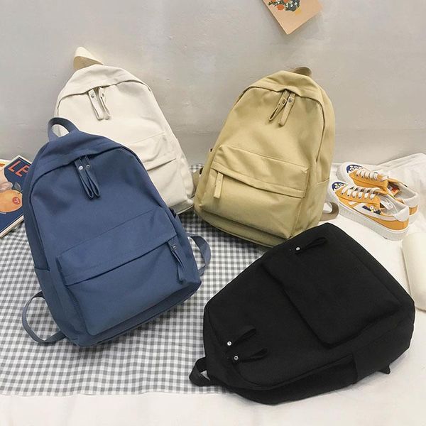 

storage bags fashion women backpack female school bag for teenager girls anti theft lapshoulder solid color travel