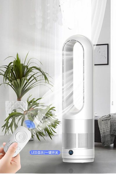 

electric fans bladeless fan safe deskblower vertical household mute cool remote control timing 8 speed