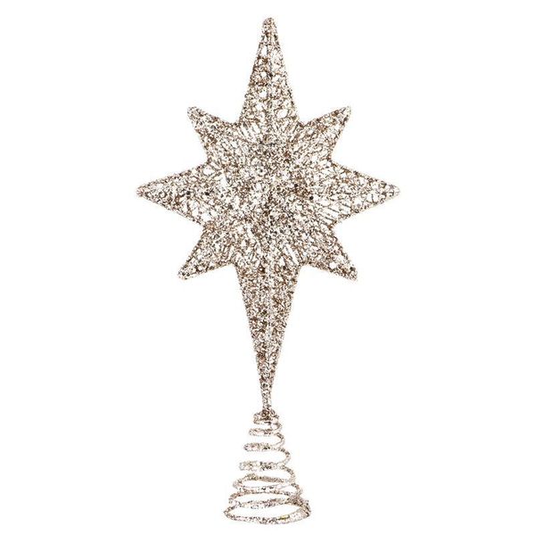 

christmas decorations 1pc eight pointed star tree er xmas ornament (champaign gold)