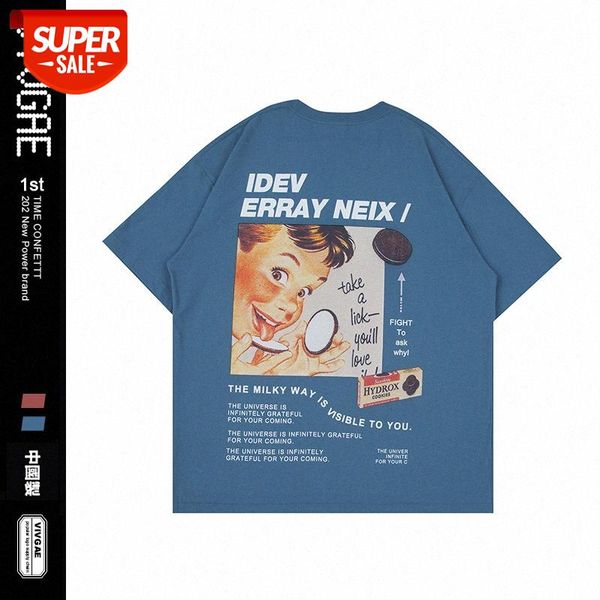 

vivgae childlike couple compassionate men and women street oversize casual wild short-sleeved t-shirt #1k8e, White;black