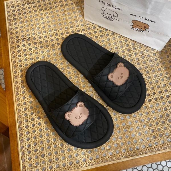 

slippers woman's soft indoor slipper slides sandal non-slip quick drying, Black