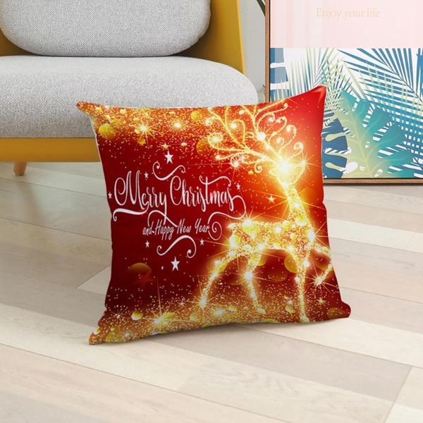 

pillow case christmas cartoon cushion cover short plush sofa xmas fashion home decorations