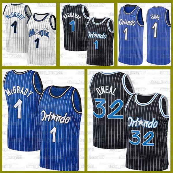 

20/21 penny tracy 1 hardaway mcgrady magic jerseys shaquille 32 oneal jonathan 1 isaac basketball orlando retro charles 34 barkley, Black;red