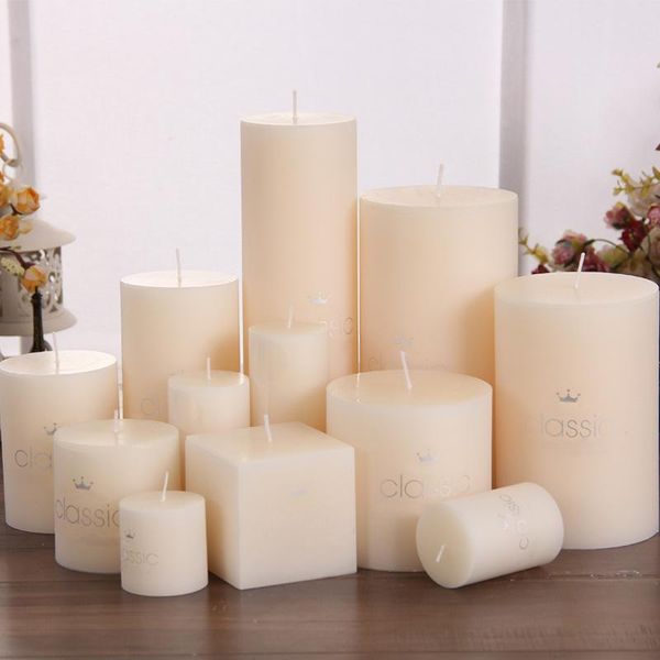 

candles 5cm home decorative european style classic pillar ivory white candle smokeless wedding el decoration