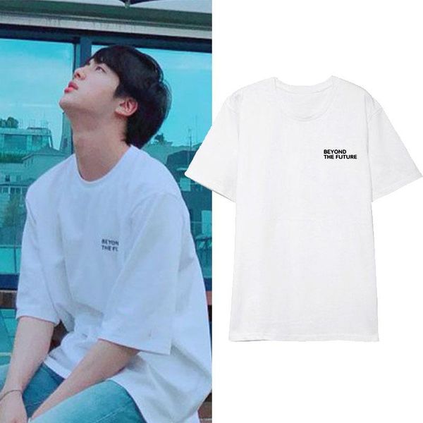 

women's t-shirt korean fashion jin kpop t-shirts beyond the future printed k- tshirt harajuku streetwear hip hop tee shirt femme dropsh, White