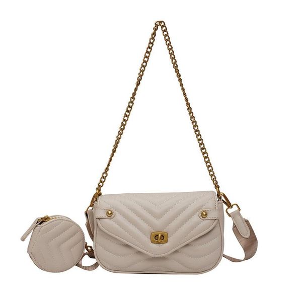 

evening bags luxury stripe design 2 pcs/set shoulder bag for women 2021 fashion chain pu leather small handbags female travel crossbody