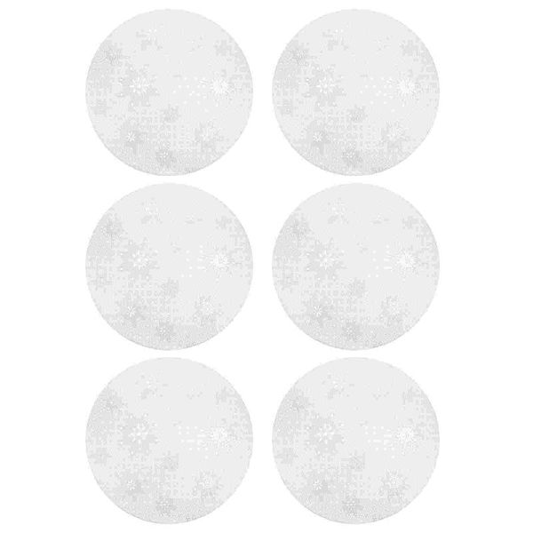 

mats & pads 6pcs delicate snowflake hollow-out heat insulation table (silver)