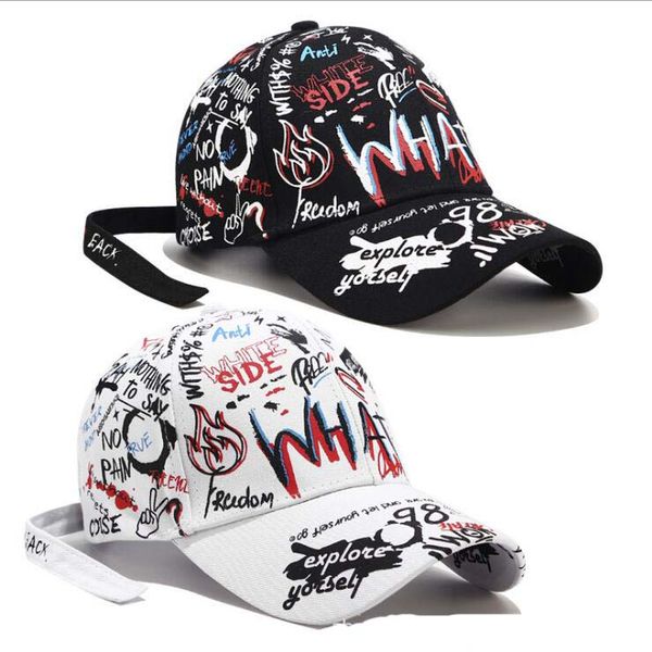 

personalized curved summer graffiti baseball caps hats gsmb057 fashion fashionable men and women all-match hat ball cap, Blue;gray