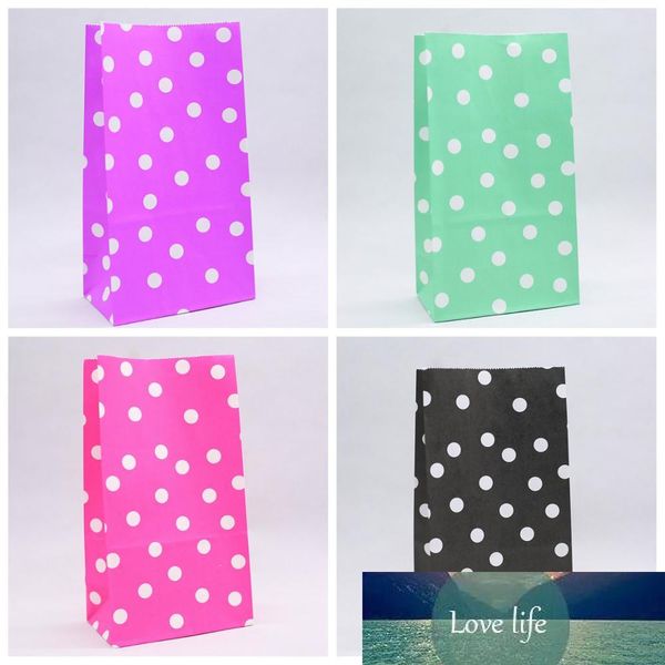 Bolsas de papel de polka dot, kraft Presente de papel Festa de papel de casamento Tratar 10 pçs / lote