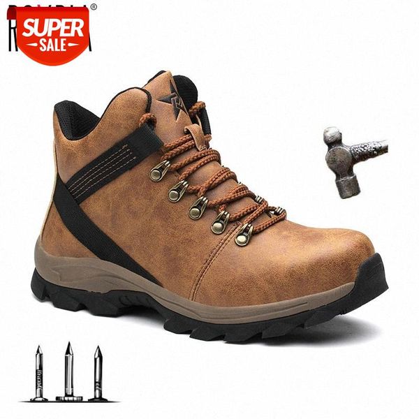 

drop shipping steel toe work safety shoes pig skin for men women anti-impact construction shoes plus size 37-48 rxm655 #v865