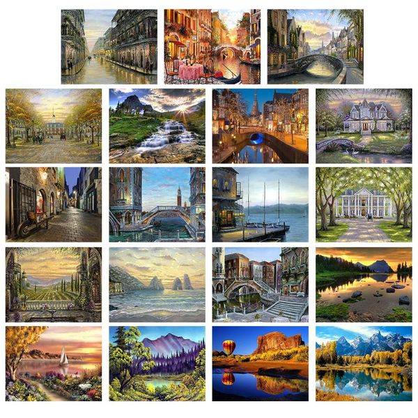

diamond painting 5d full round drill european city picture of rhinestone cross stitch mosaic decoration