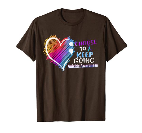 

choose to keep going suicide awareness shirt t-shirt, White;black