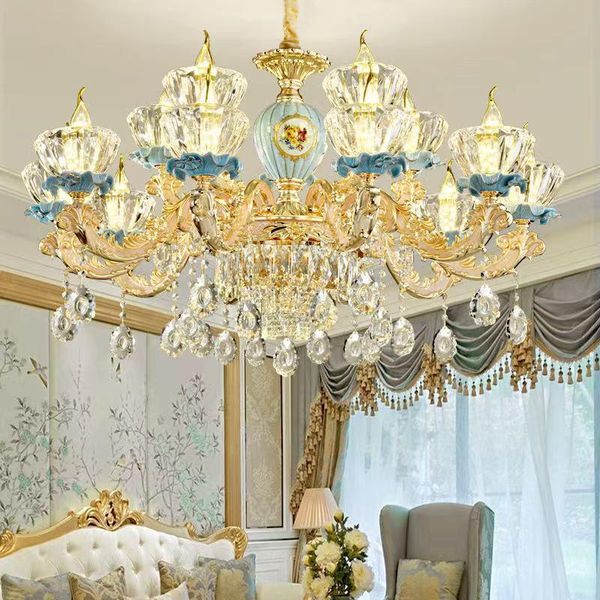 

pendant lamps nordic luxury crystal chandelier lampshade el living room home