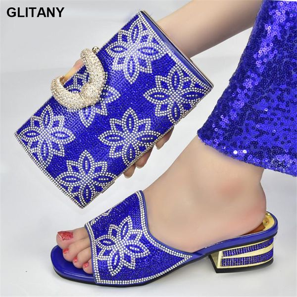 

dress shoes shoe and bag for nigeria party italian set in women rhinestone wedding ladies sandals with heels, Black