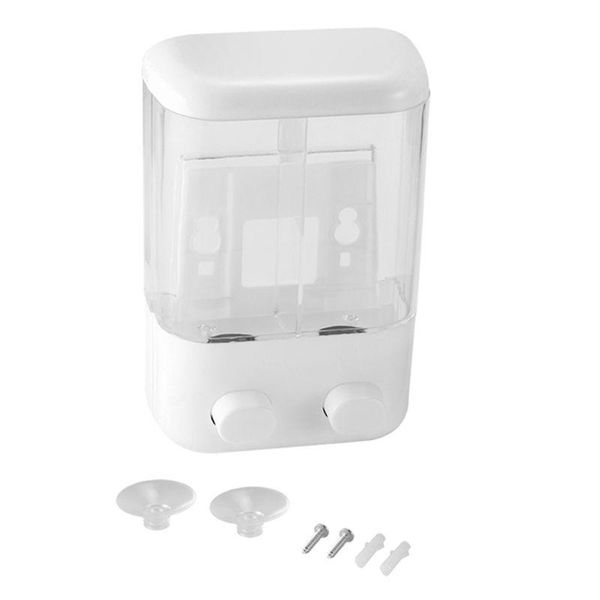 

liquid soap dispenser ootdty 1000ml bathroom double slot wall mounted adhesive shampoo container clear lotion storage