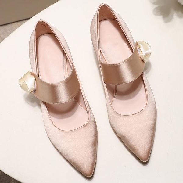 

dress shoes fashion pointed toe for women comfortable pure color silk wedding prom, Black