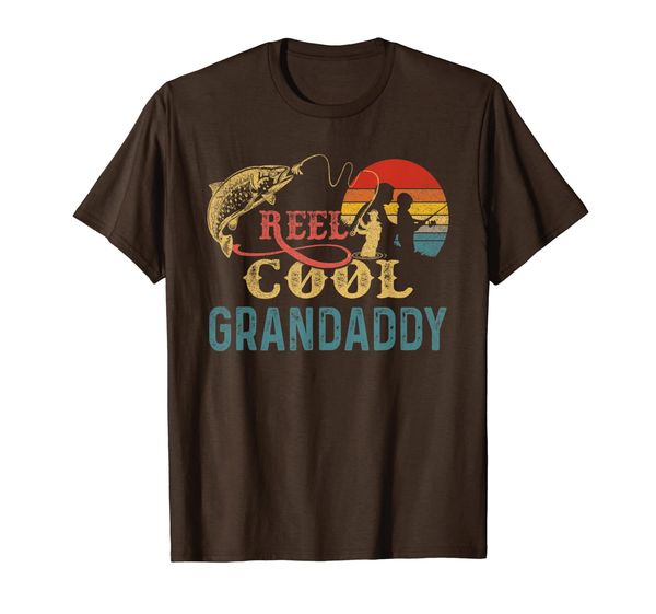 

mens vintage reel cool grandaddy t-shirt for fishing nature lover, White;black