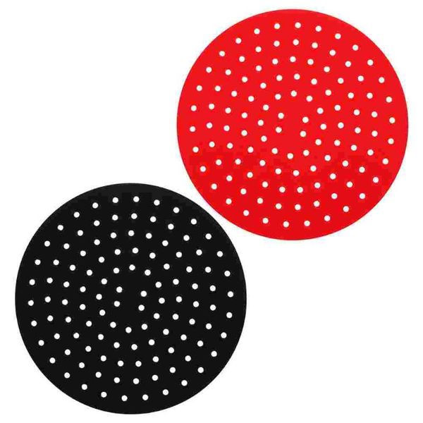 

outdoor pads 2pcs air fryer mats non-stick reusable silicone food steamer liner