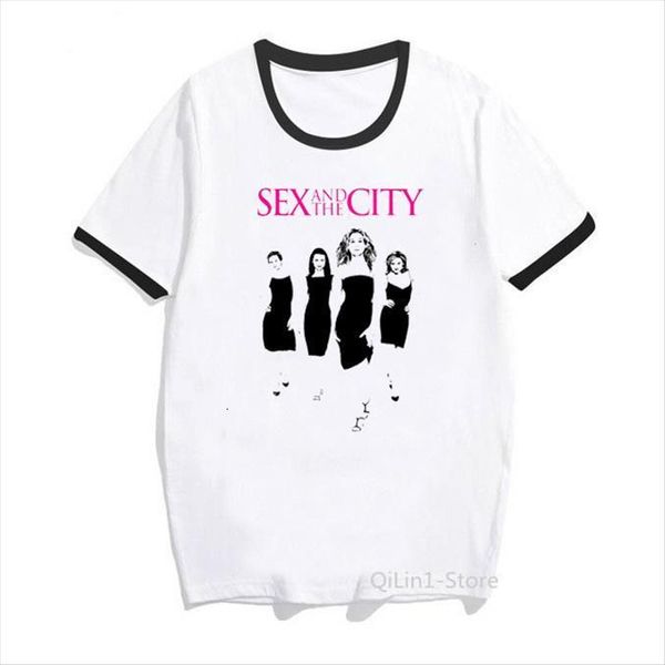 

vogue and the women city clothes vintage graphic ringer tees haut femme summer womens streetwear, White