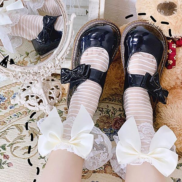 

other event & party supplies japanese women lolita socks white lace bowknot soft sister vintage ruffles fairy silk maid tube stockings cospl