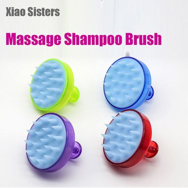 

hair brushes 1 pc abs + tpe brush silicone shampoo washing comb body shower bath spa slimming massage, Silver