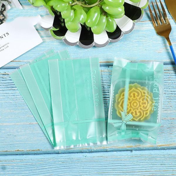 

gift wrap 100pcs green frosted bowknot decor homemade baking snack high capacity biscuit pack bag simple style party diy goodie bags
