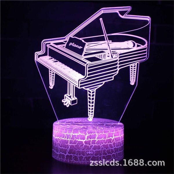 

girls room lamp musical instrument series 3d small night lamp colorful touch remote control desk creative plug led visual gift