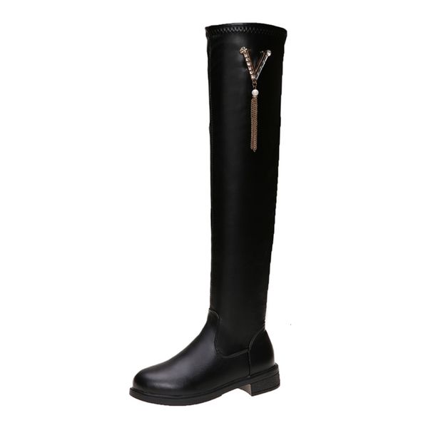 

designer and over knee girls' plush boots in winter autumn, White;red