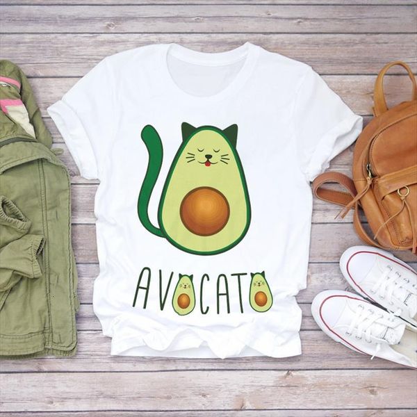 

men avocado fruit summer fashion t shirt cat mother lady ladies mens graphic female tee, White;black
