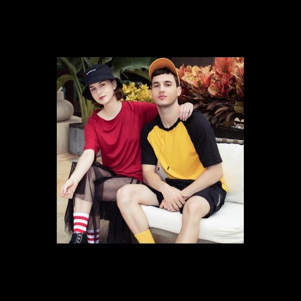 

men's t-shirts base men couples t-shirt trendy s streetwear, White;black