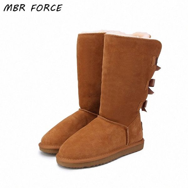 

mbr force 2018 fashion women long boots genuine cow leather snow boots bowknot snow warm high winter us 3 13 fringe boots boot socks f i8ya#, Black