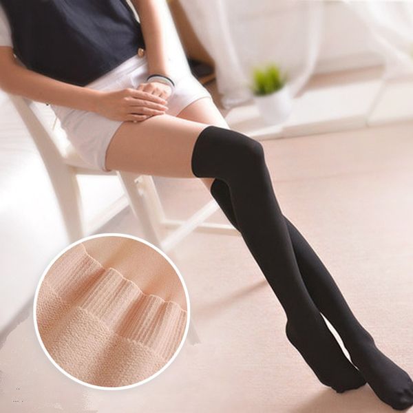 

autumn and winter new 360d terry thickening splicing stockings pantyhose bikini fake high leg pantyhose c0224, Black;white