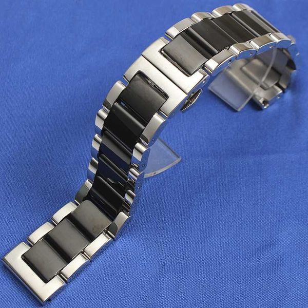 

watch bands solid 316l stainless steel watchbands silver black 18mm 20mm 21mm 22mm 23mm 24mm metal band strap wrist watches bracelet, Black;brown