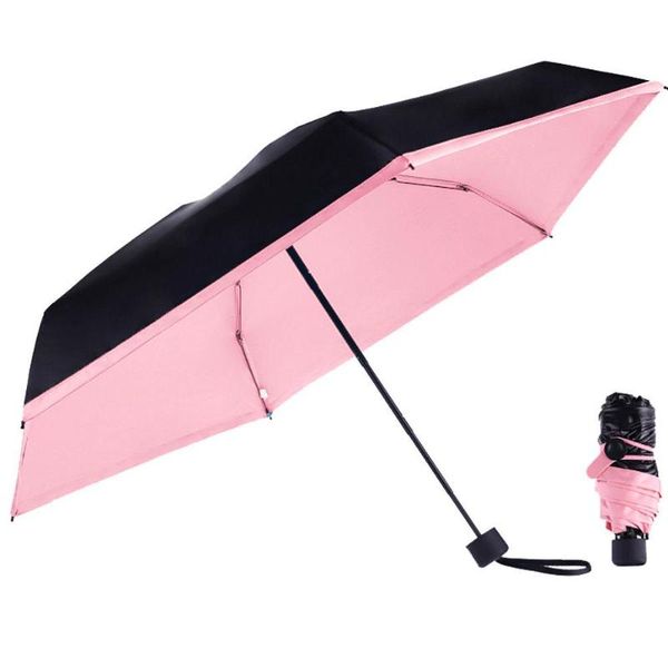 

umbrellas aluminum alloy 3 colors hats folding umbrella durable pocket mini sun rain gear outdoor sport home furnishing