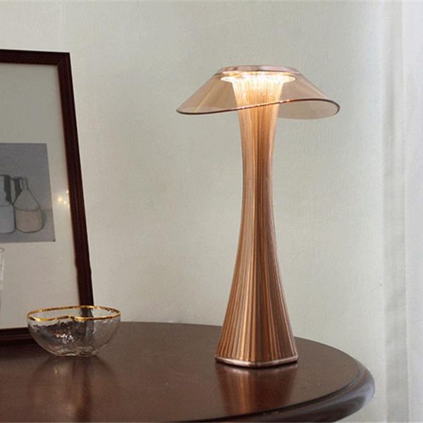 

modern creasive led table lamp touch dimmable night light eye-protect reading bedside lamp usb rechargeable bar desk